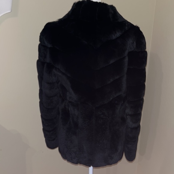 Gorski Fur Jacket Rex Rabbit Black *real fur* notch collar XS - Picture 7 of 16